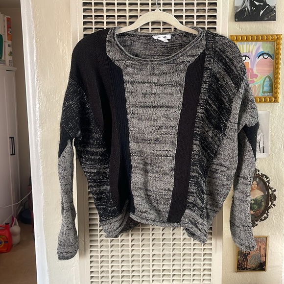 Helmut Lang color-block knit cropped sweater - Picture 2 of 6